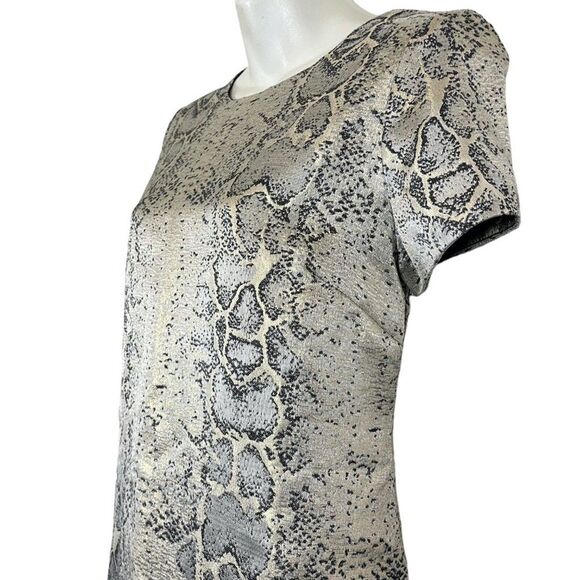 Sancturary Clothing Womens Snakeskin Reptile Metallic Mini Cocktail Dress sz M - Picture 8 of 16